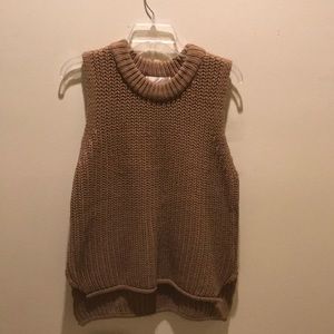 J.O.A. Brown sleeveless sweater top
